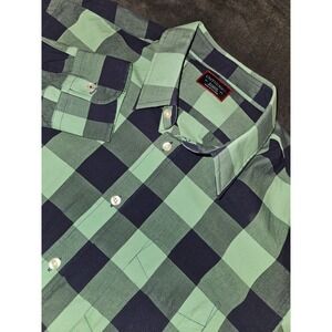 UNTUCKit Men's Plaid Green Navy Long Sleeve Button-Up Shirt XL Cotton